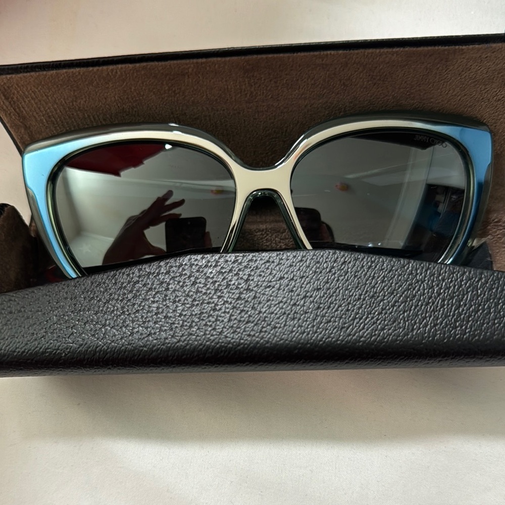 Jimmy Choo Blue and Black Cat-Eye Sunglasses